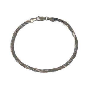 Vintage 14k Gold Bracelet Twist Chain Italy 2.9 grams Lobster Clasp 7 1/8" Long